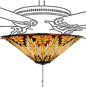 Meyda 17" Wide Nuevo Mission Fan Light Fixture '73124