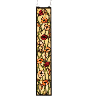 Meyda 7"W X 37"H Poppy Stained Glass Window '73266