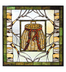 Meyda 25"W X 25"H Pack Basket Stained Glass Window 73909
