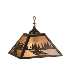 Meyda 16"Sq Kayak on Lake Pendant 74156