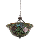 Meyda 24"W Tiffany Rosebush Inverted Pendant '77786