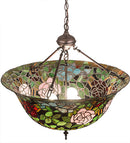 Meyda 24"W Tiffany Rosebush Inverted Pendant '77786