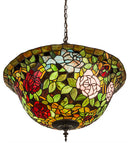 Meyda 24"W Tiffany Rosebush Inverted Pendant '77786