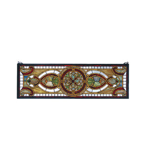 Meyda 35"W X 11"H Evelyn in Topaz Transom Stained Glass Window 77908