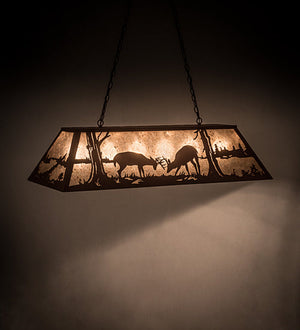 Meyda 48"L Battling Bucks Oblong Pendant 79726