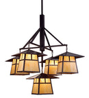 Meyda 61"W Stillwater T Mission 5 LT Hanging Lantern Chandelier 79730