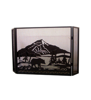 Meyda 49.5"W X 30"H Bear Creek Fireplace Screen 79796
