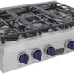 Kucht 36-Inch 6 Burner Gas Rangetop in Stainless Steel with Royal Blue Knob (KFX369T-B)