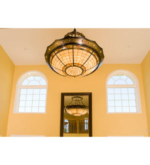 Meyda 43"W Fleur-de-Lite Inverted Pendant 82439