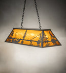 Meyda 48" Long Trout & Fisherman Oblong Pendant '82887