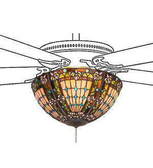 Meyda 16"W Fleur-de-lis Fan Light Fixture '97659