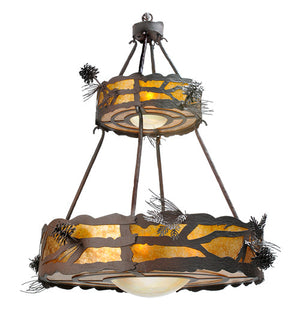 Meyda 36"W Woodland Pine 2 Tier Inverted Pendant 98873