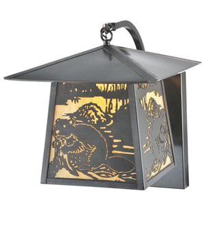 Meyda 12"W Stillwater Beaver Curved Arm Wall Sconce '99455