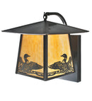 Meyda 12"W Stillwater Loon Curved Arm Wall Sconce '99457