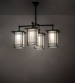 Meyda 33"W Hyde Park Wright 4 LT Chandelier 82505