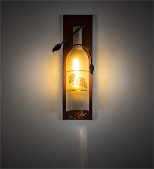 Meyda 6" Wide Tuscan Vineyard Wine Bottle Wall Sconce '99641
