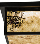 Meyda 12" Square Hyde Park Winter Pine Flushmount - 99669