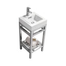 KubeBath Cisco 16 in. Stainless Steel Console with Acrylic Sink - Chrome, AC16