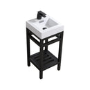 KubeBath Cisco 16 in. Stainless Steel Console with Acrylic Sink - Matt Black, AC16-BK