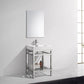 KubeBath Cisco 24 in. Stainless Steel Console with Acrylic Sink - Chrome, AC24
