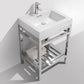 KubeBath Cisco 24 in. Stainless Steel Console with Acrylic Sink - Chrome, AC24