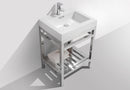KubeBath Cisco 24 in. Stainless Steel Console with Acrylic Sink - Chrome, AC24