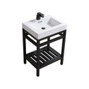 KubeBath Cisco 24 in. Stainless Steel Console with Acrylic Sink - Matte Black, AC24-BK