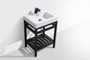 KubeBath Cisco 24 in. Stainless Steel Console with Acrylic Sink - Matte Black, AC24-BK