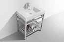 KubeBath Cisco 30 in. Stainless Steel Console with Acrylic Sink - Chrome, AC30