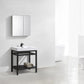 KubeBath Cisco 30 in. Stainless Steel Console with Acrylic Sink - Matte Black, AC30-BK