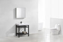 KubeBath Cisco 30 in. Stainless Steel Console with Acrylic Sink - Matte Black, AC30-BK