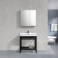 KubeBath Cisco 30 in. Stainless Steel Console with Acrylic Sink - Matte Black, AC30-BK