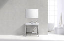 KubeBath Cisco 36 in. Stainless Steel Console with Acrylic Sink - Chrome, AC36