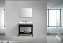 KubeBath Cisco 36 in. Stainless Steel Console with Acrylic Sink - Matte Black, AC36-BK