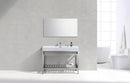 KubeBath Cisco 48 in. Stainless Steel Console with Acrylic Sink - Chrome, AC48