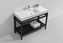 KubeBath Cisco 48 in. Stainless Steel Console with Acrylic Sink - Matte Black, AC48-BK