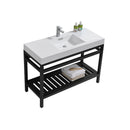 KubeBath Cisco 48 in. Stainless Steel Console with Acrylic Sink - Matte Black, AC48-BK