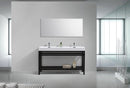 KubeBath Cisco 60 in. Double Sink Stainless Steel Console with Acrylic Sink - Matte Black, AC60D-BK