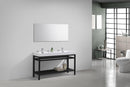 KubeBath Cisco 60 in. Double Sink Stainless Steel Console with Acrylic Sink - Matte Black, AC60D-BK