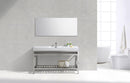 KubeBath Cisco 60 in. Single Sink Stainless Steel Console with Acrylic Sink - Chrome, AC60S