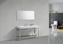 KubeBath Cisco 60 in. Single Sink Stainless Steel Console with Acrylic Sink - Chrome, AC60S