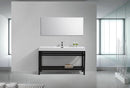 KubeBath Cisco 60 in. Single Sink Stainless Steel Console with Acrylic Sink - Matte Black, AC60S-BK