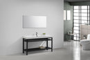 KubeBath Cisco 60 in. Single Sink Stainless Steel Console with Acrylic Sink - Matte Black, AC60S-BK