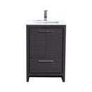 KubeBath Dolce 24 in. Modern Bathroom Vanity with White Quartz Counter Top - Gray Oak, AD624WB