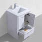KubeBath Dolce 24 in. Modern Bathroom Vanity with White Quartz Counter Top - High Gloss White, AD624GW