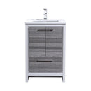 KubeBath Dolce 24 in. Modern Bathroom Vanity with Quartz Counter Top - Ash Gray