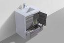 KubeBath Dolce 30 in. Modern Bathroom Vanity with White Quartz Counter Top - Ash Gray, AD630HG