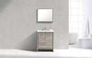 KubeBath Dolce 30 in. Modern Bathroom Vanity with White Quartz Counter Top - Nature  Wood