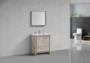 KubeBath Dolce 30 in. Modern Bathroom Vanity with White Quartz Counter Top - Nature  Wood