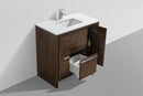 KubeBath Dolce 36 in. Rose Wood  Modern Bathroom Vanity with White Quartz Counter-Top, AD636RW